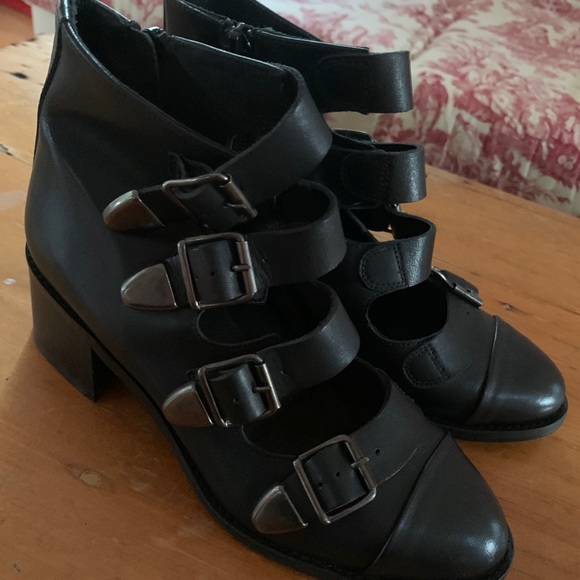 Topshop Leather 4 Strap Boots 36 - Picture 4 of 11